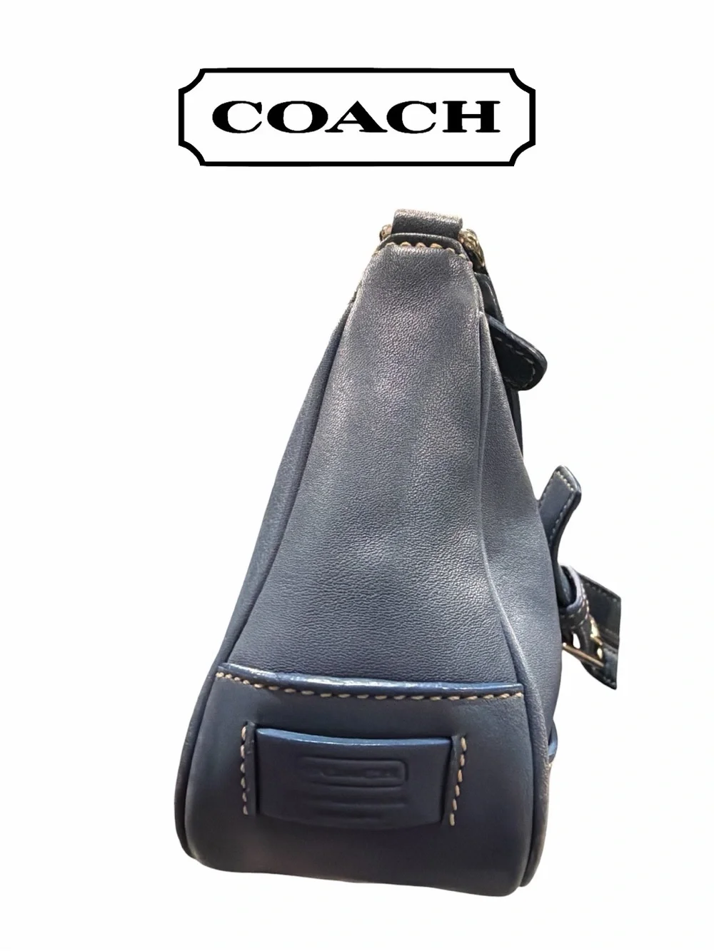 Coach VINTAGE Hampton Demi Blue Leather Shoulder Bag